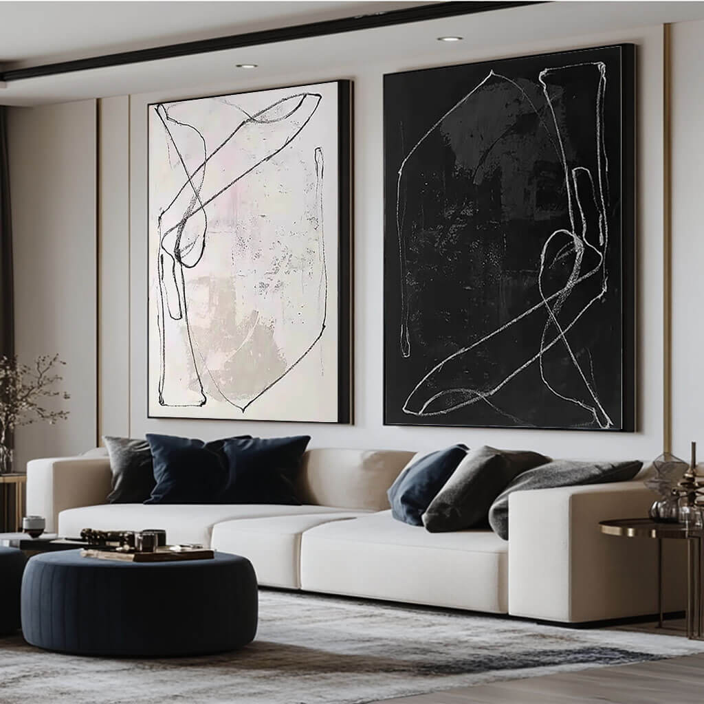 Duality Sketch – Abstract Hand-Painted Oil Painting Set