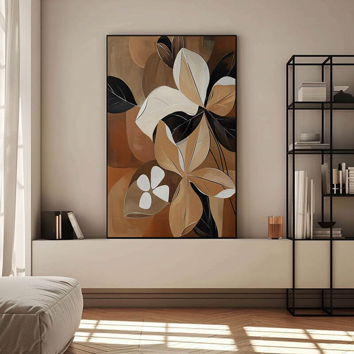 Sienna Silhouette – Abstract Hand-Painted Oil Painting