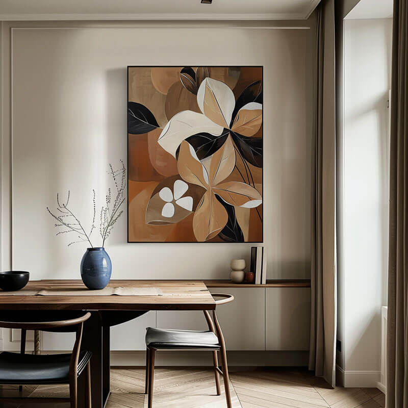 Sienna Silhouette – Abstract Hand-Painted Oil Painting