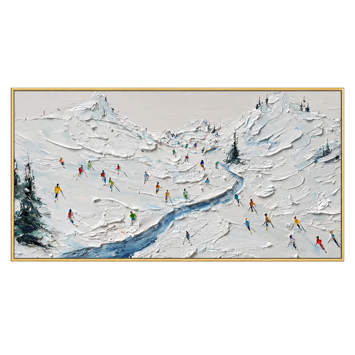 Alpine Ski Valley Oil Painting – SK#0909