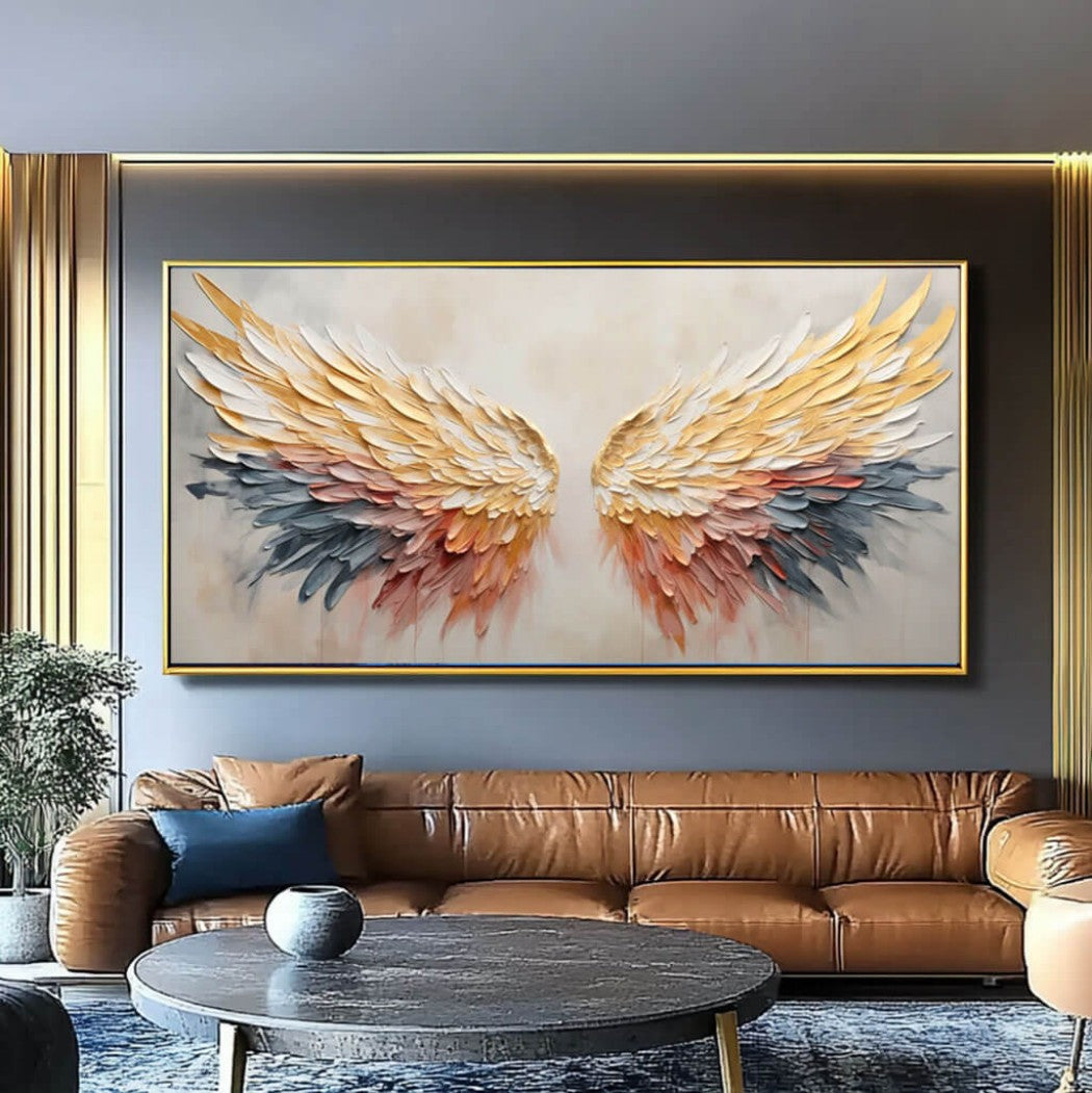 Auric Span – Textured Wing Hand-Painted Oil Painting