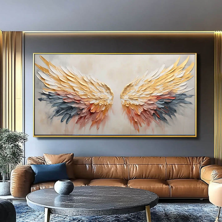 Auric Span – Textured Wing Hand-Painted Oil Painting