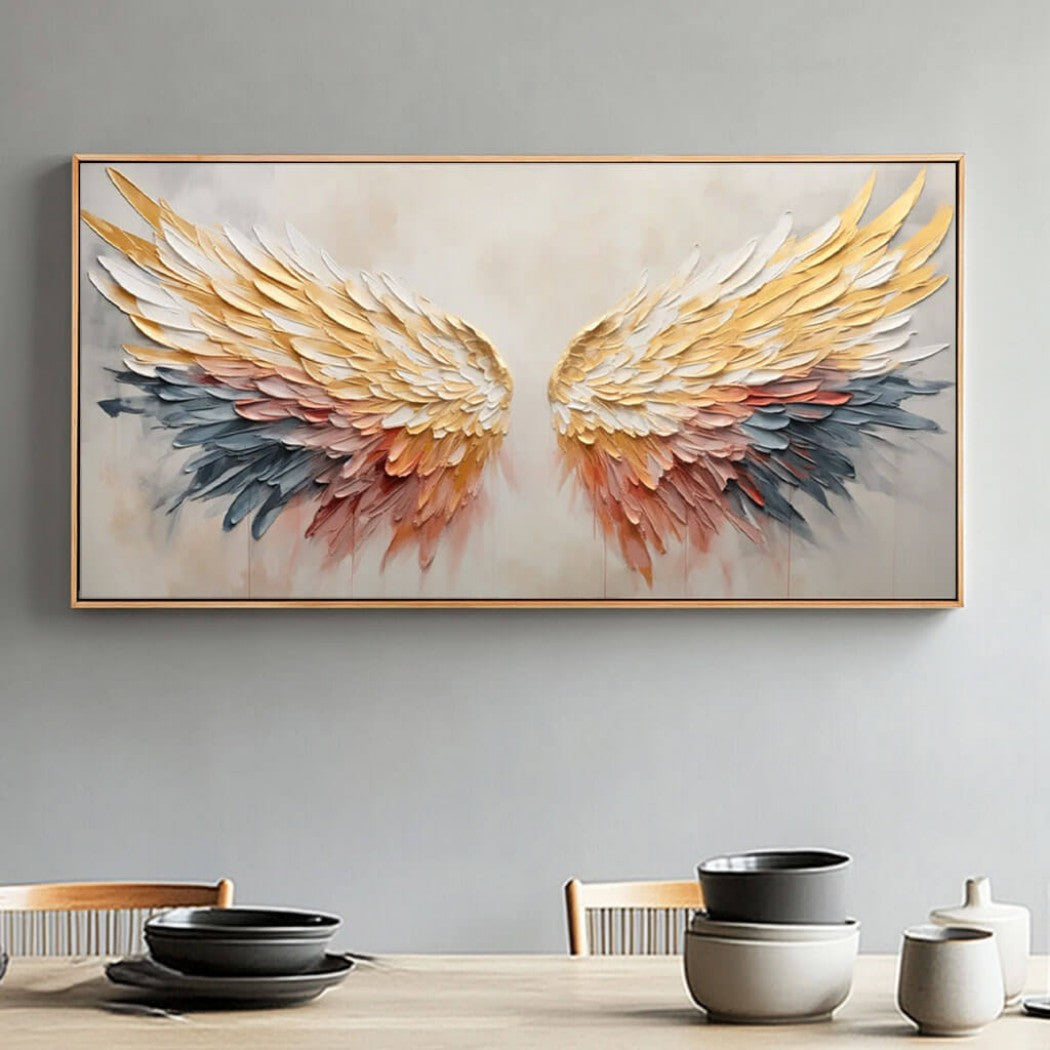 Auric Span – Textured Wing Hand-Painted Oil Painting