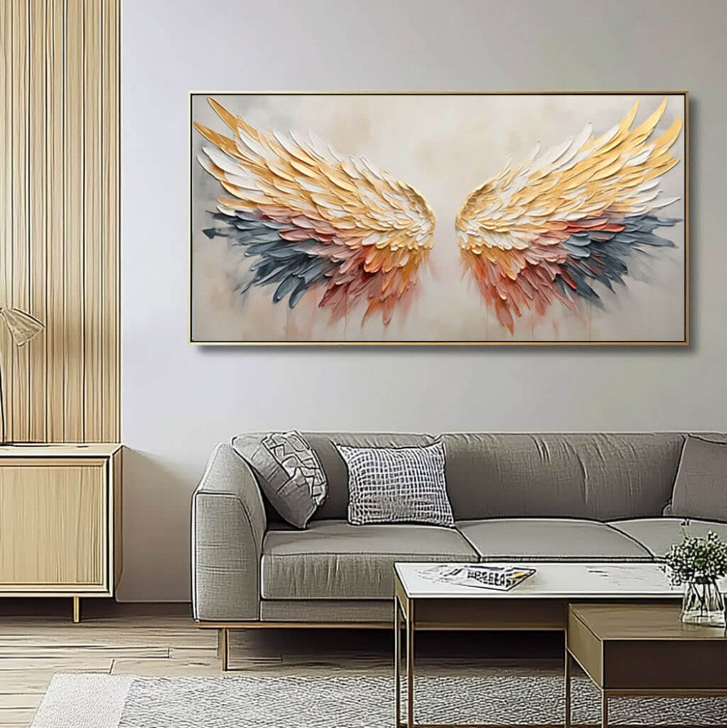 Auric Span – Textured Wing Hand-Painted Oil Painting