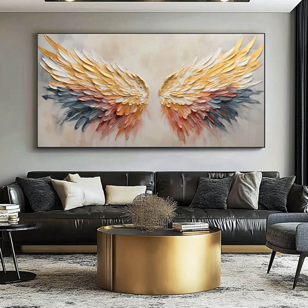 Auric Span – Textured Wing Hand-Painted Oil Painting