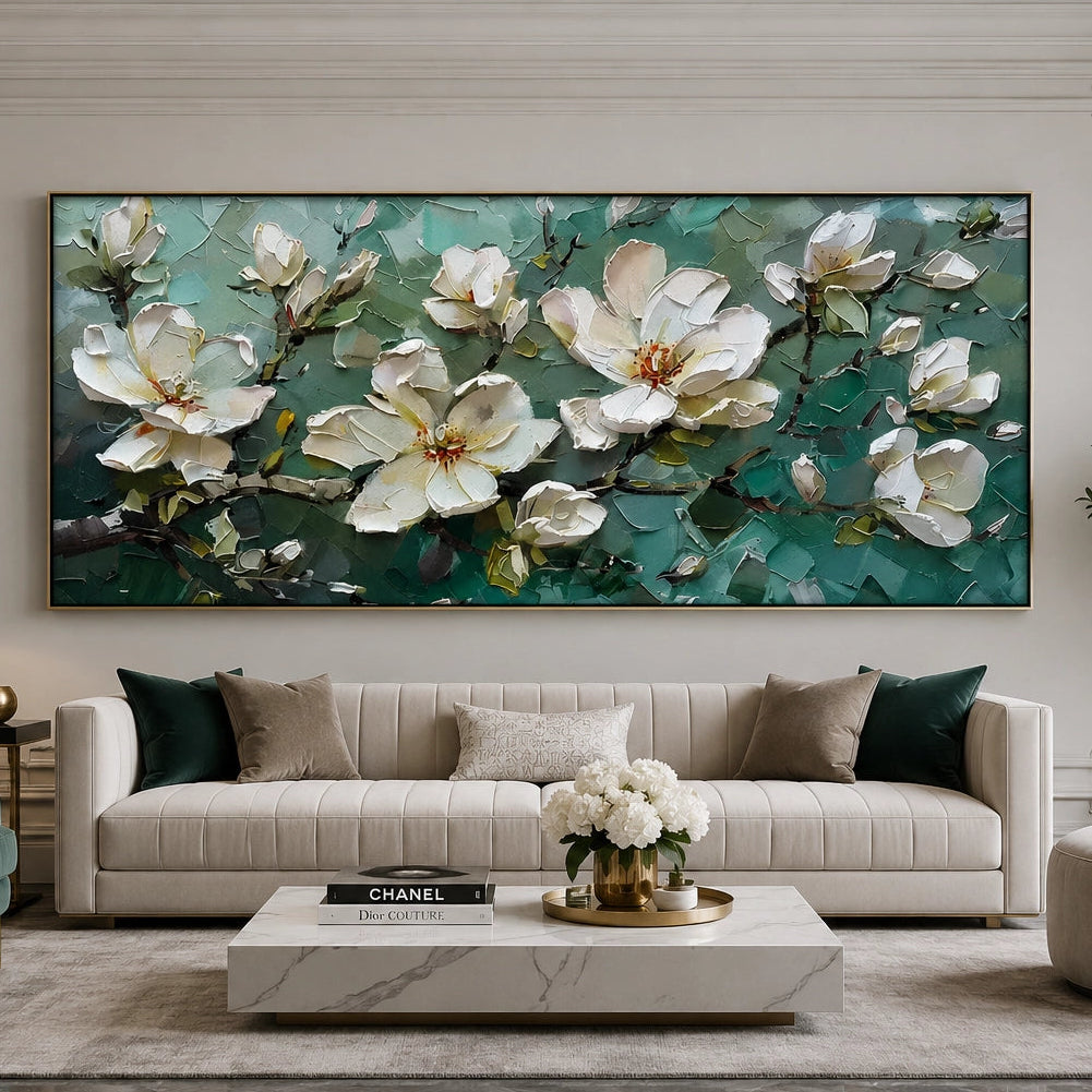 Tableau abstrait Fleur Blanche MT