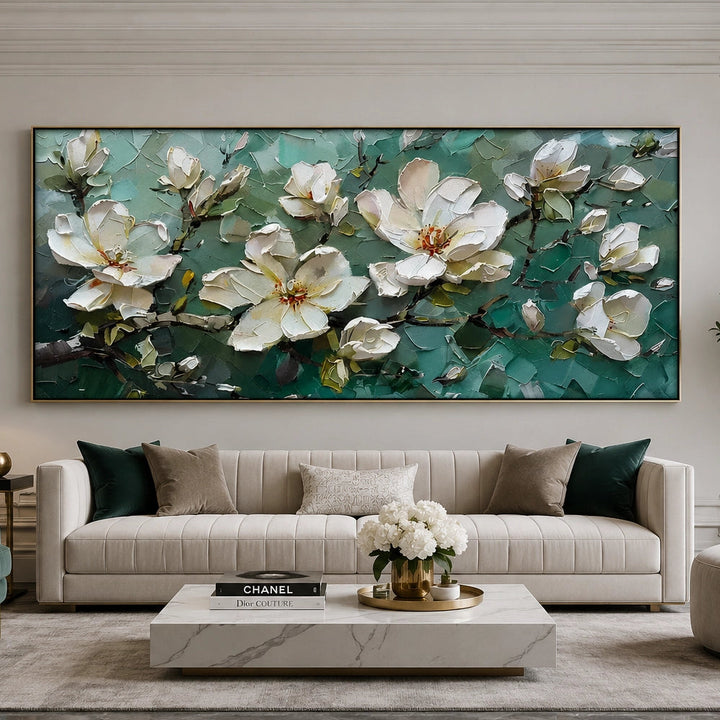 Tableau abstrait Fleur Blanche MT