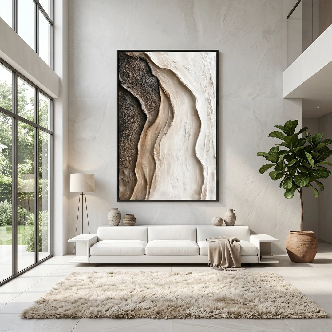 Neutral Textured Abstract Original Oil Painting Wall Art AA