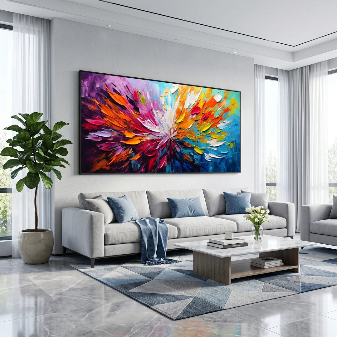 Colorful Impasto Abstract Original Oil Painting Wall Art AA