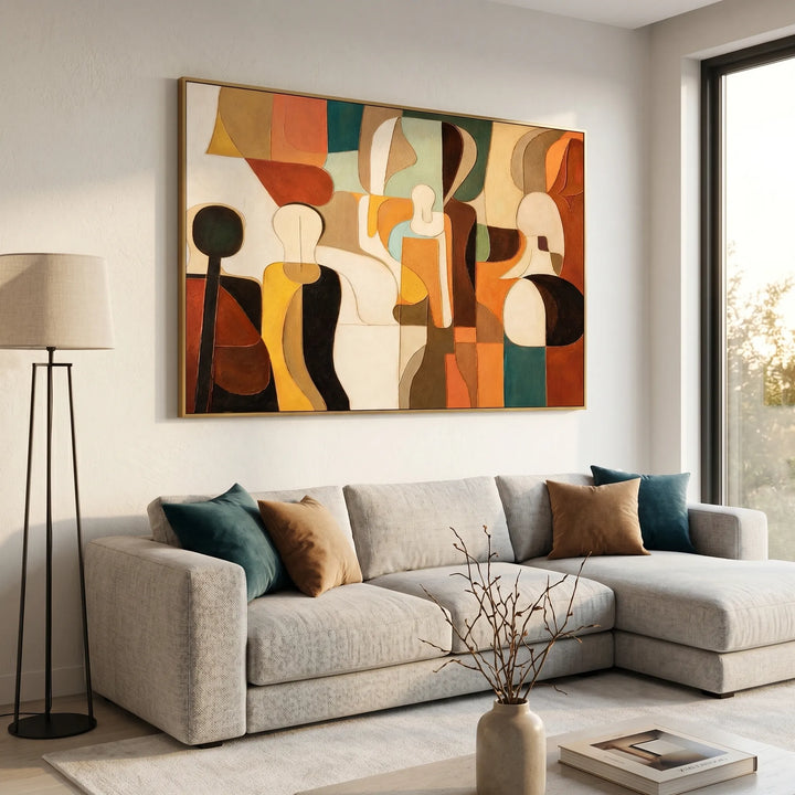 Earth Tone Figurative Abstract Original Oil Painting AA