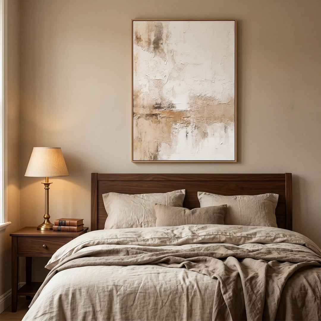 Neutral Abstract Oil Painting Canvas Wall Art AA