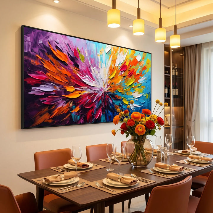 Colorful Impasto Abstract Original Oil Painting Wall Art AA