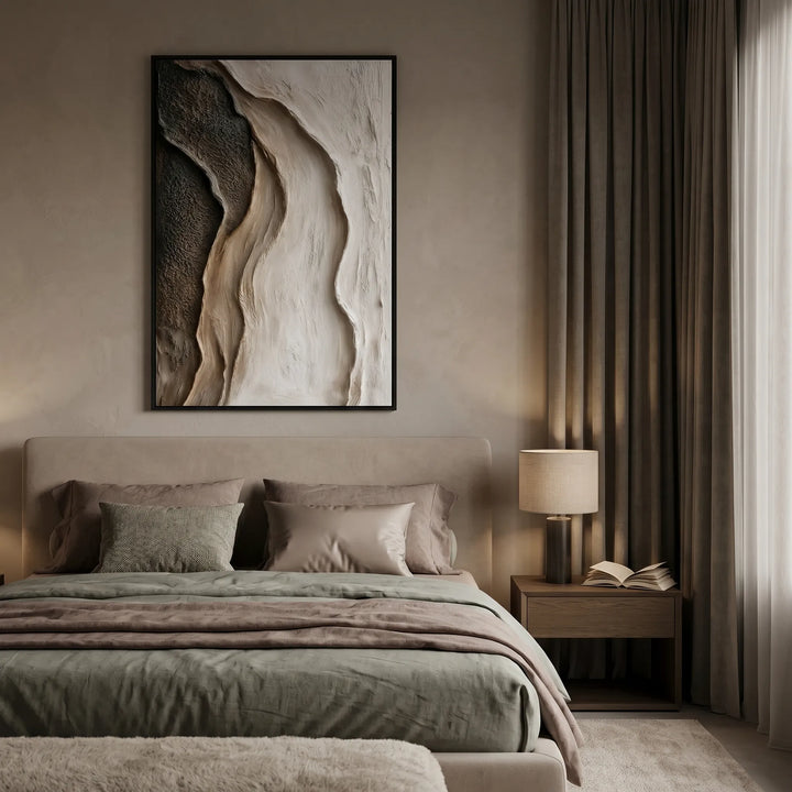 Neutral Textured Abstract Original Oil Painting Wall Art AA
