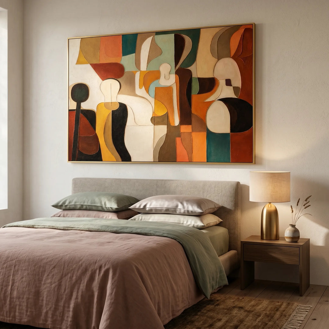 Earth Tone Figurative Abstract Original Oil Painting AA