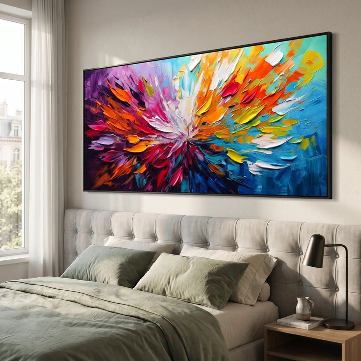 Colorful Impasto Abstract Original Oil Painting Wall Art AA