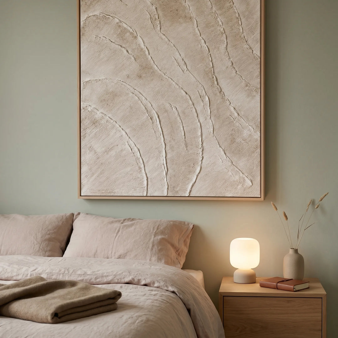 White Textured Abstract Original Oil Painting on Canvas AA
