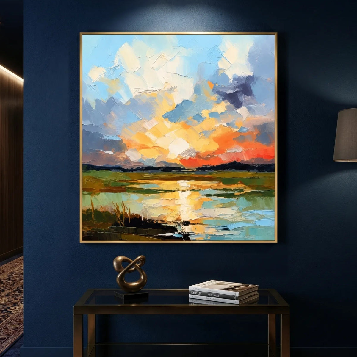 Abstract Landscape Oil Painting Canvas AA#0604 — Existing room preview room preview