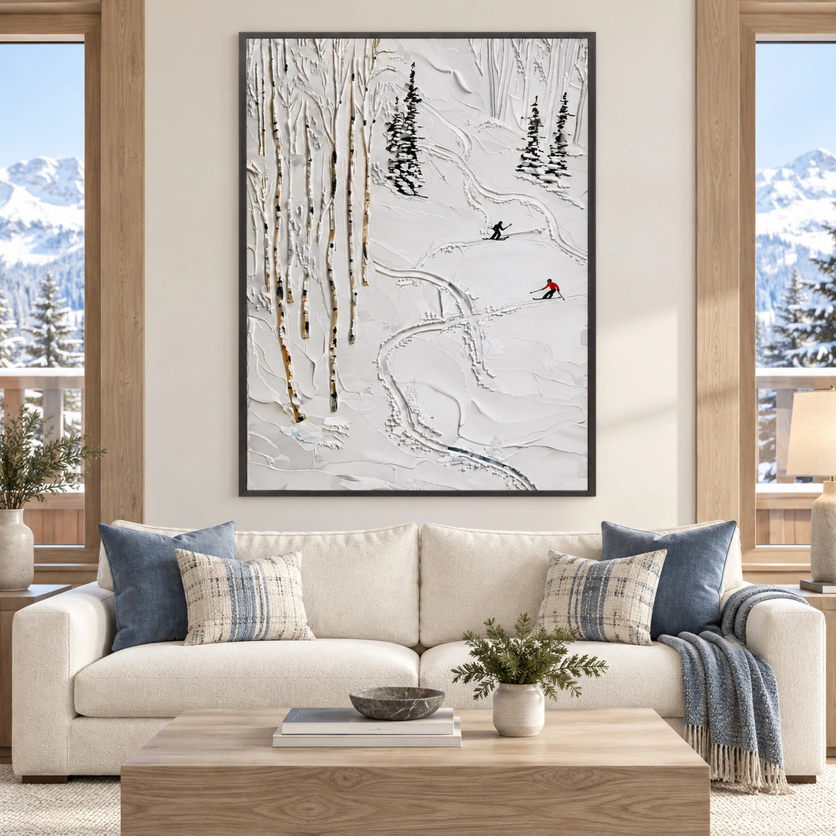 Birch Forest Ski Trail Oil Painting – SK#0905