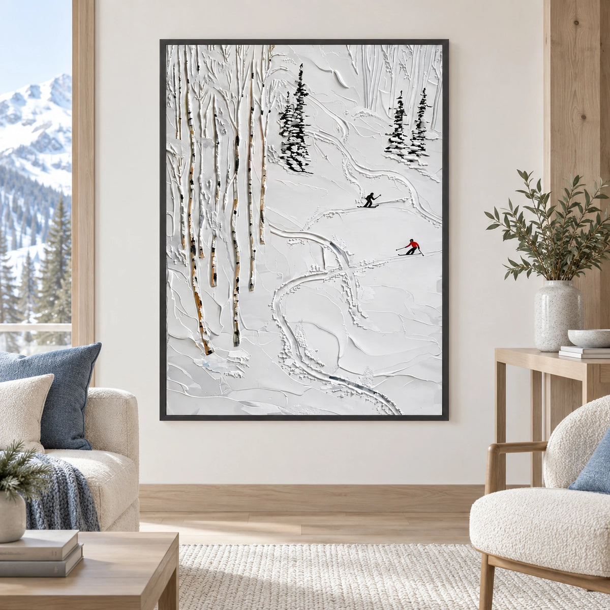 Birch Forest Ski Trail Oil Painting – SK#0905