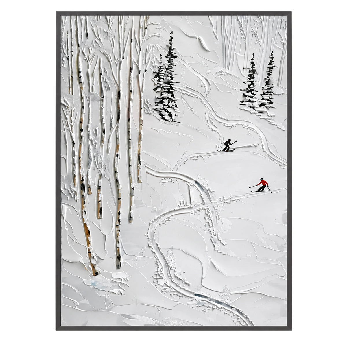 Birch Forest Ski Trail Oil Painting – SK#0905
