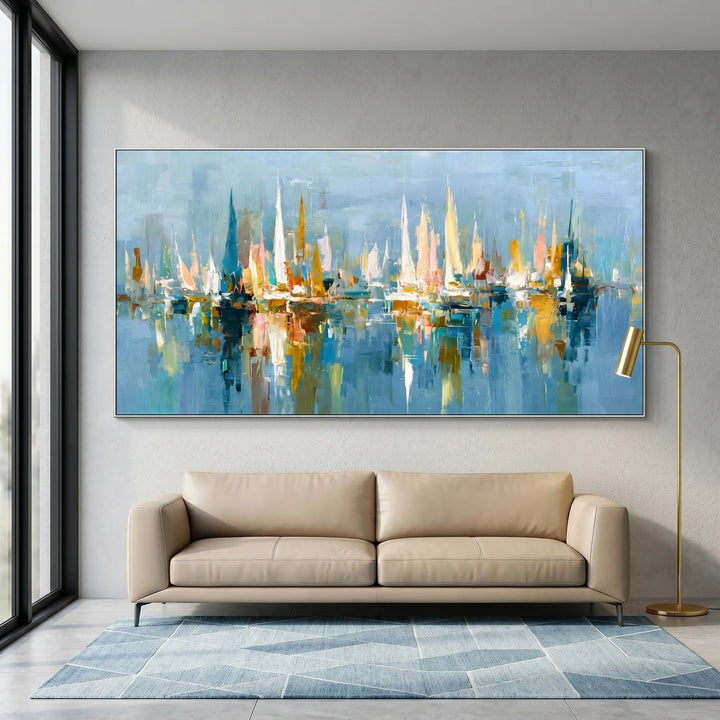 Blue City Skyline Art AA