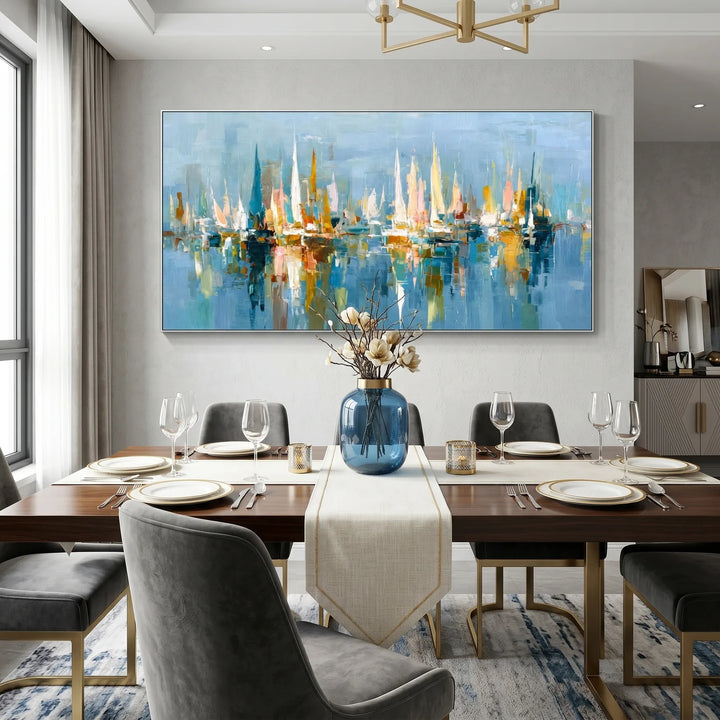 Blue City Skyline Art AA