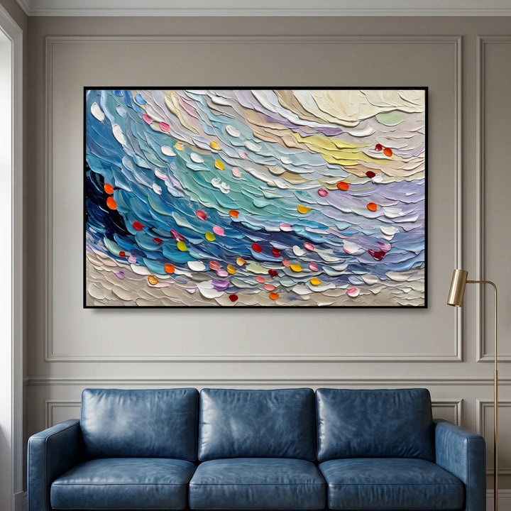 Blue Feather Wave Art AA