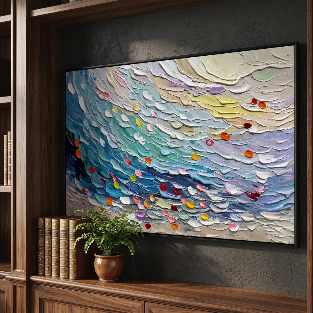 Blue Feather Wave Art AA