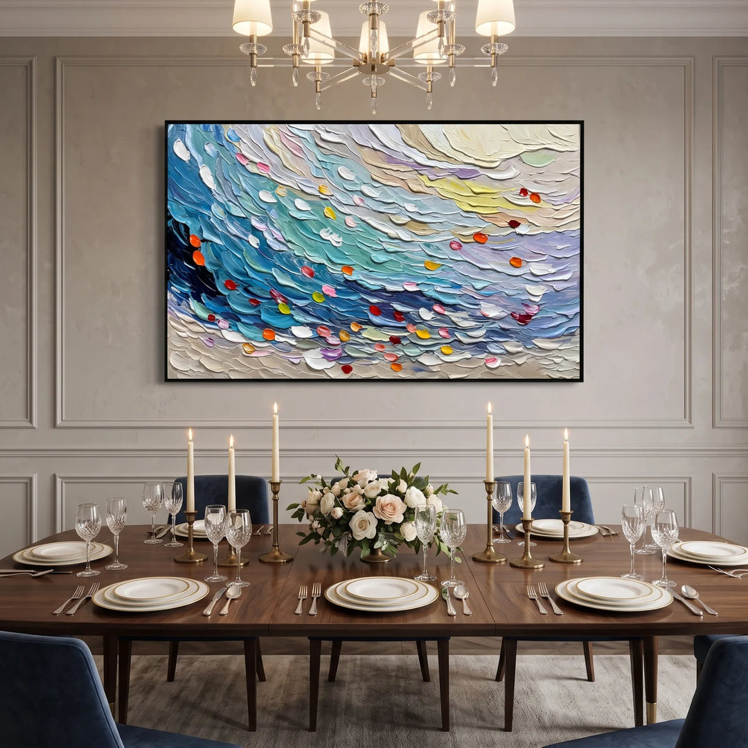 Blue Feather Wave Art AA