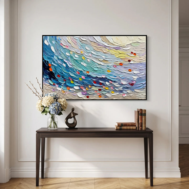 Blue Feather Wave Art AA