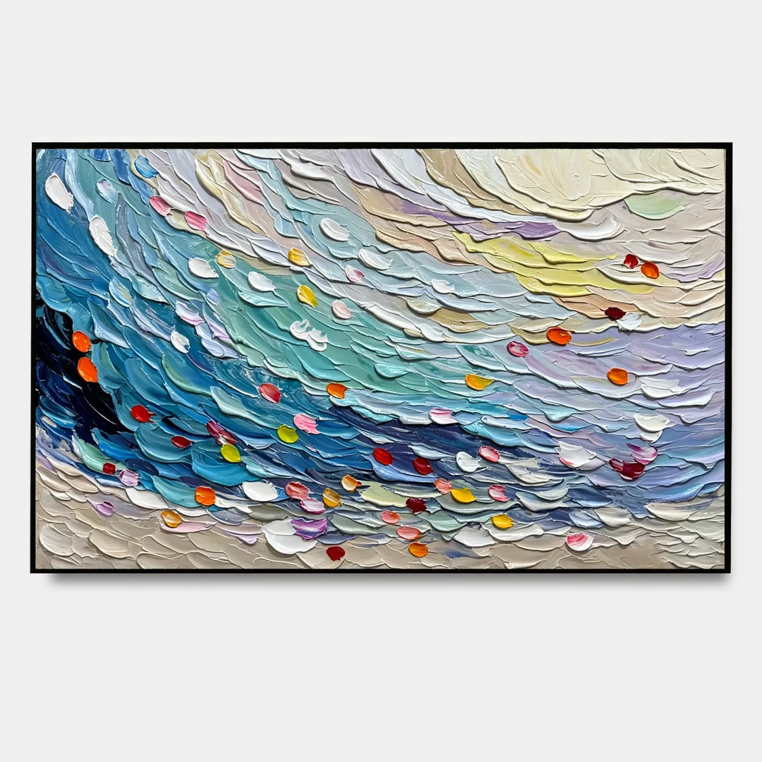 Blue Feather Wave Art AA