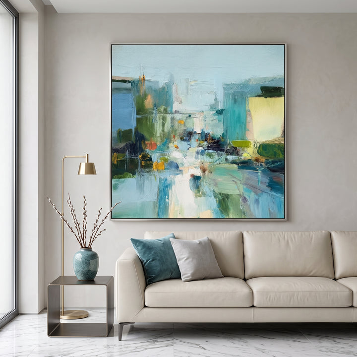 Blue Green Abstract Art AA