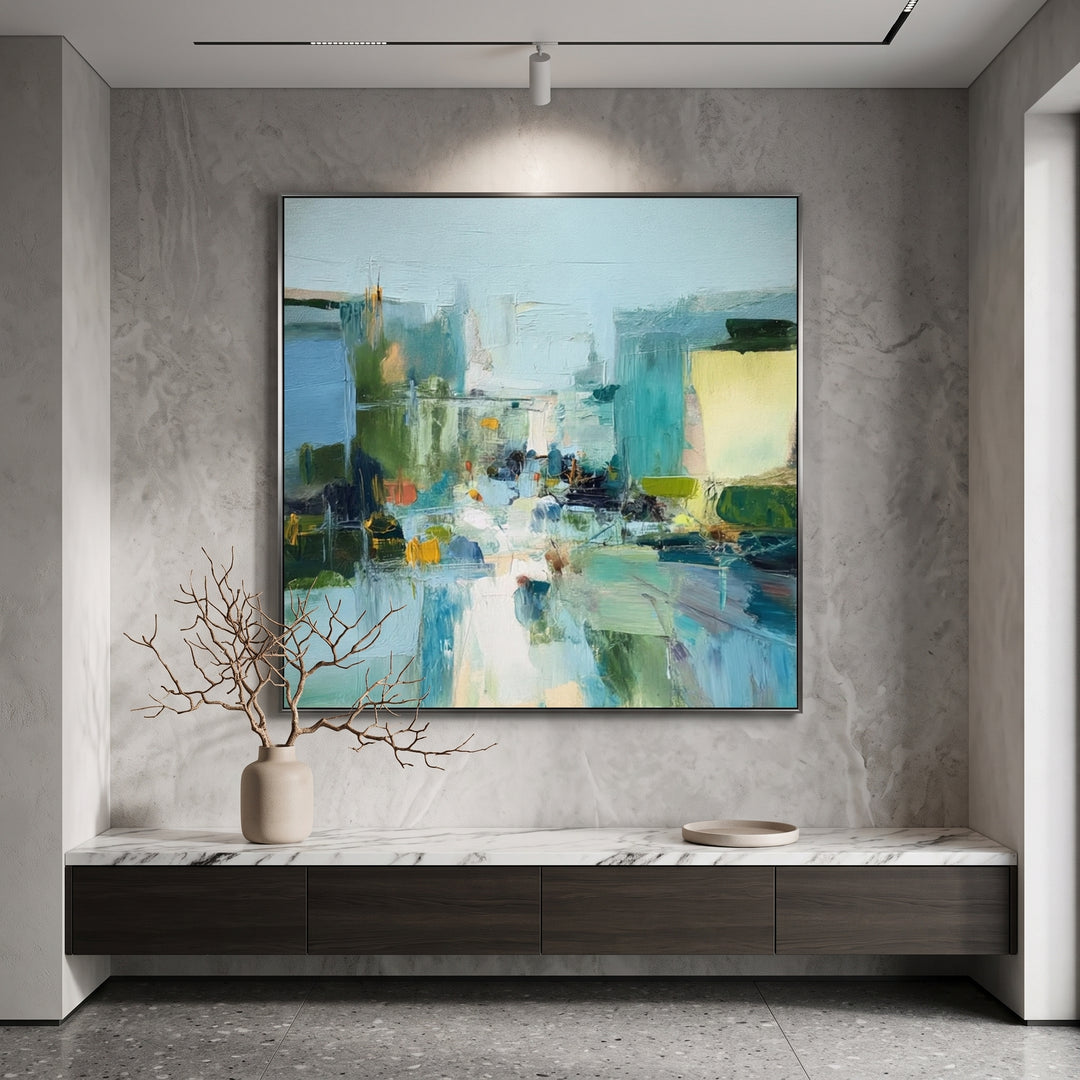 Blue Green Abstract Art AA