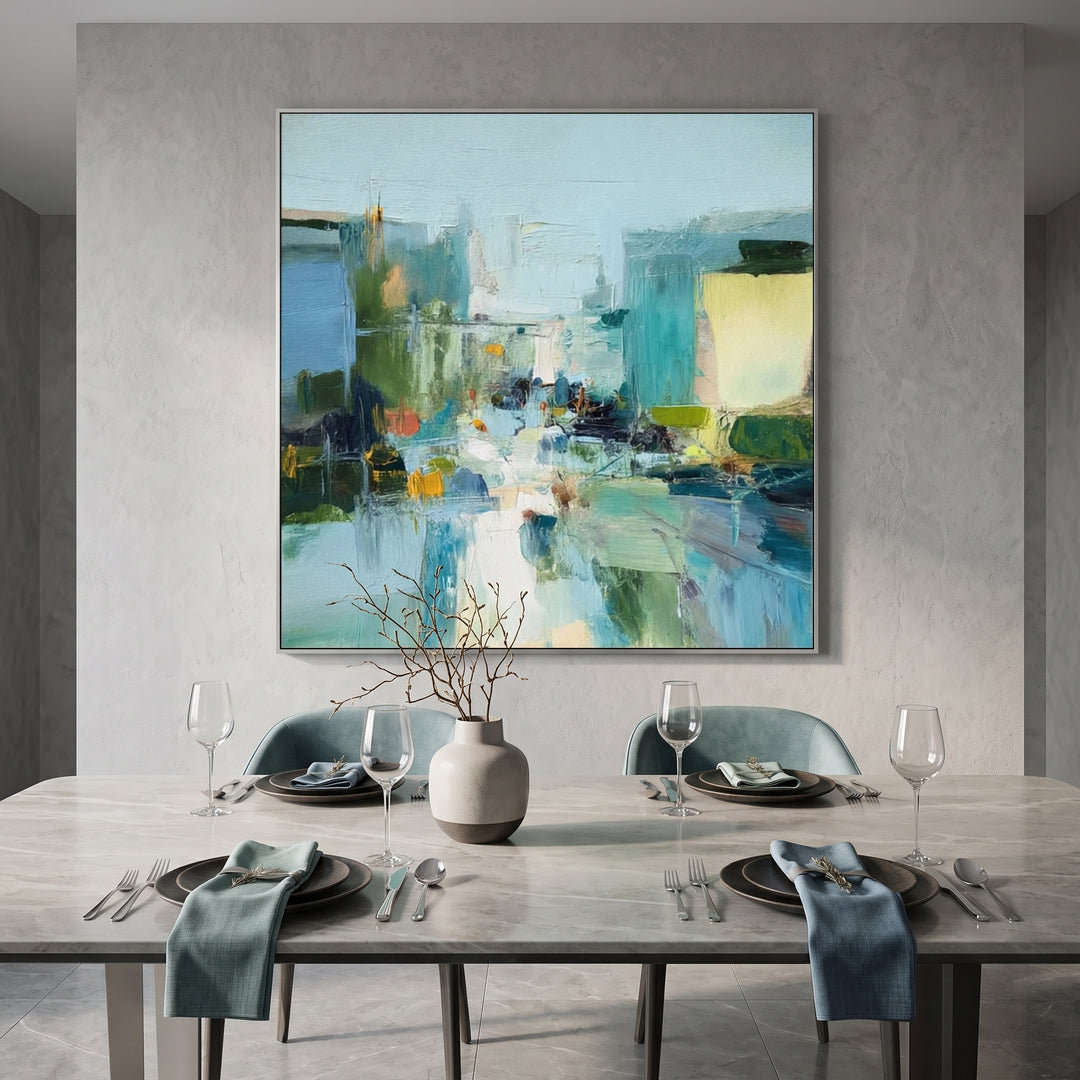 Blue Green Abstract Art AA