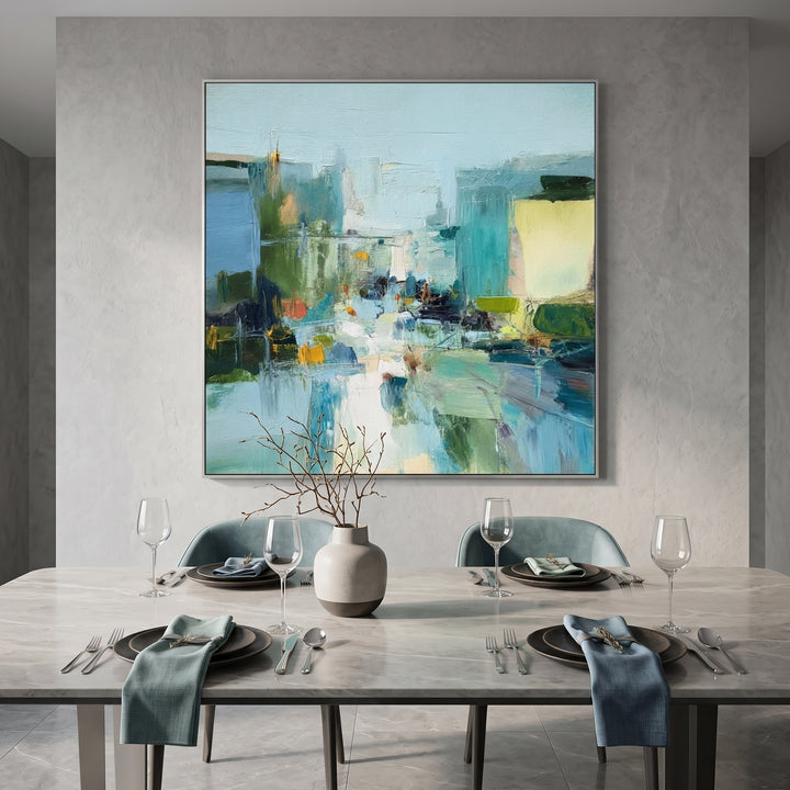 Blue Green Abstract Art AA