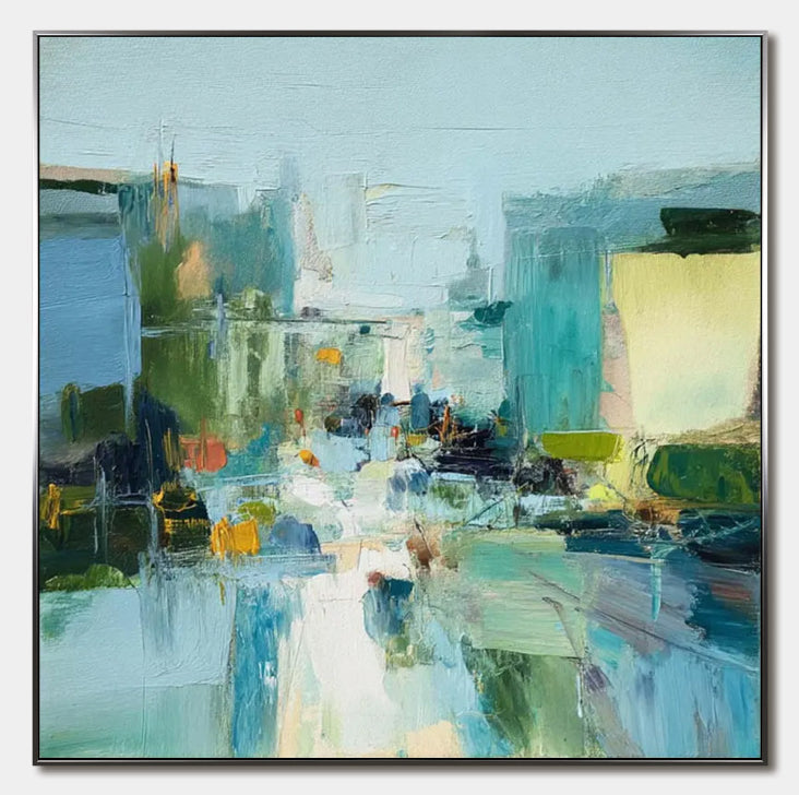 Blue Green Abstract Art AA