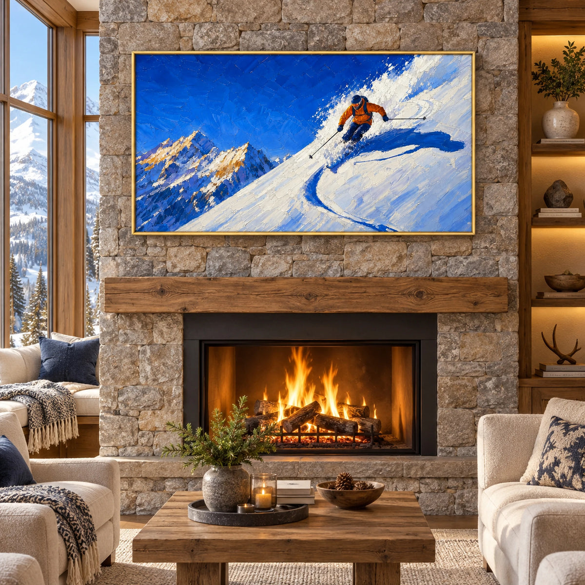 Blue Mountain Jump Oil Painting – SK#0933