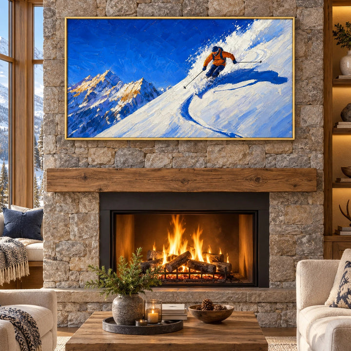 Blue Mountain Jump Oil Painting – SK