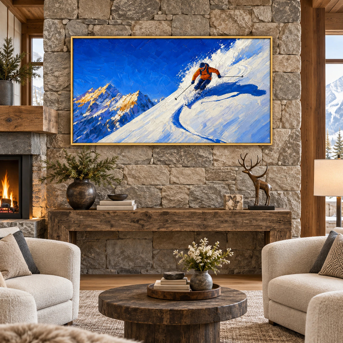 Blue Mountain Jump Oil Painting – SK#0933