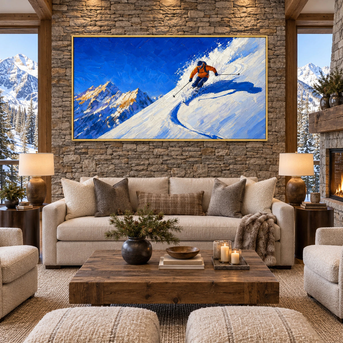 Blue Mountain Jump Oil Painting – SK#0933