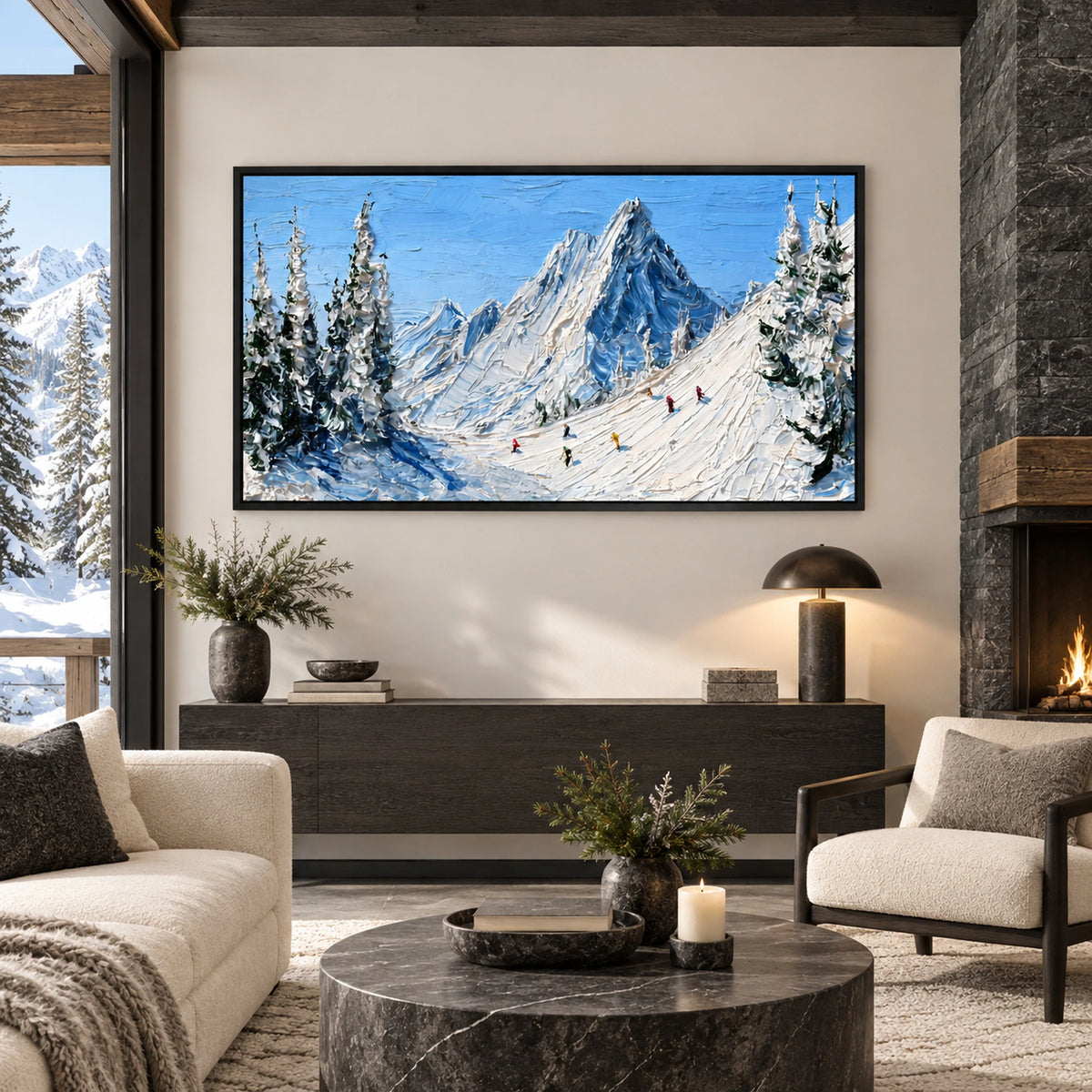 Blue Mountain Ski Trail Oil Painting – SK#0936