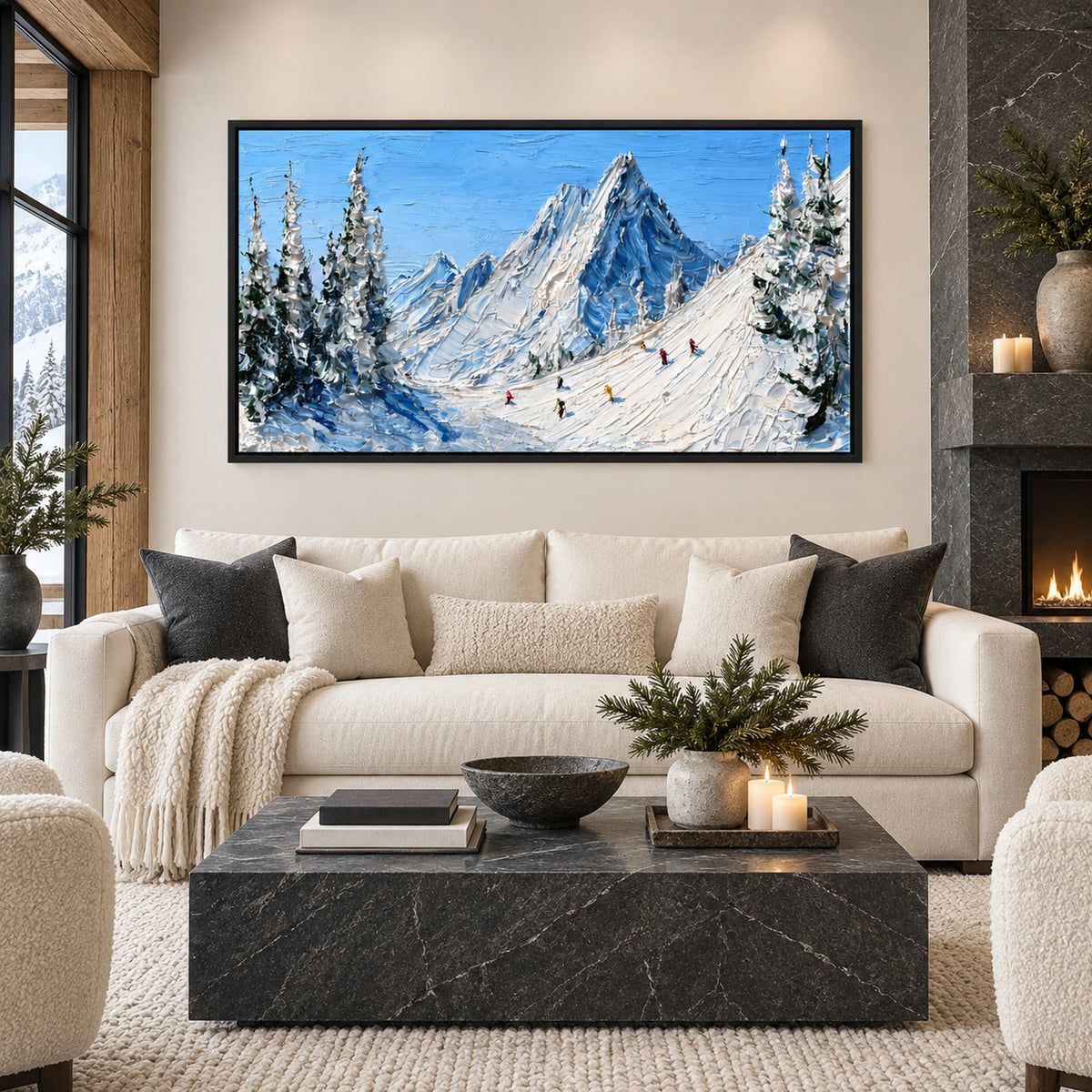 Blue Mountain Ski Trail Oil Painting – SK#0936