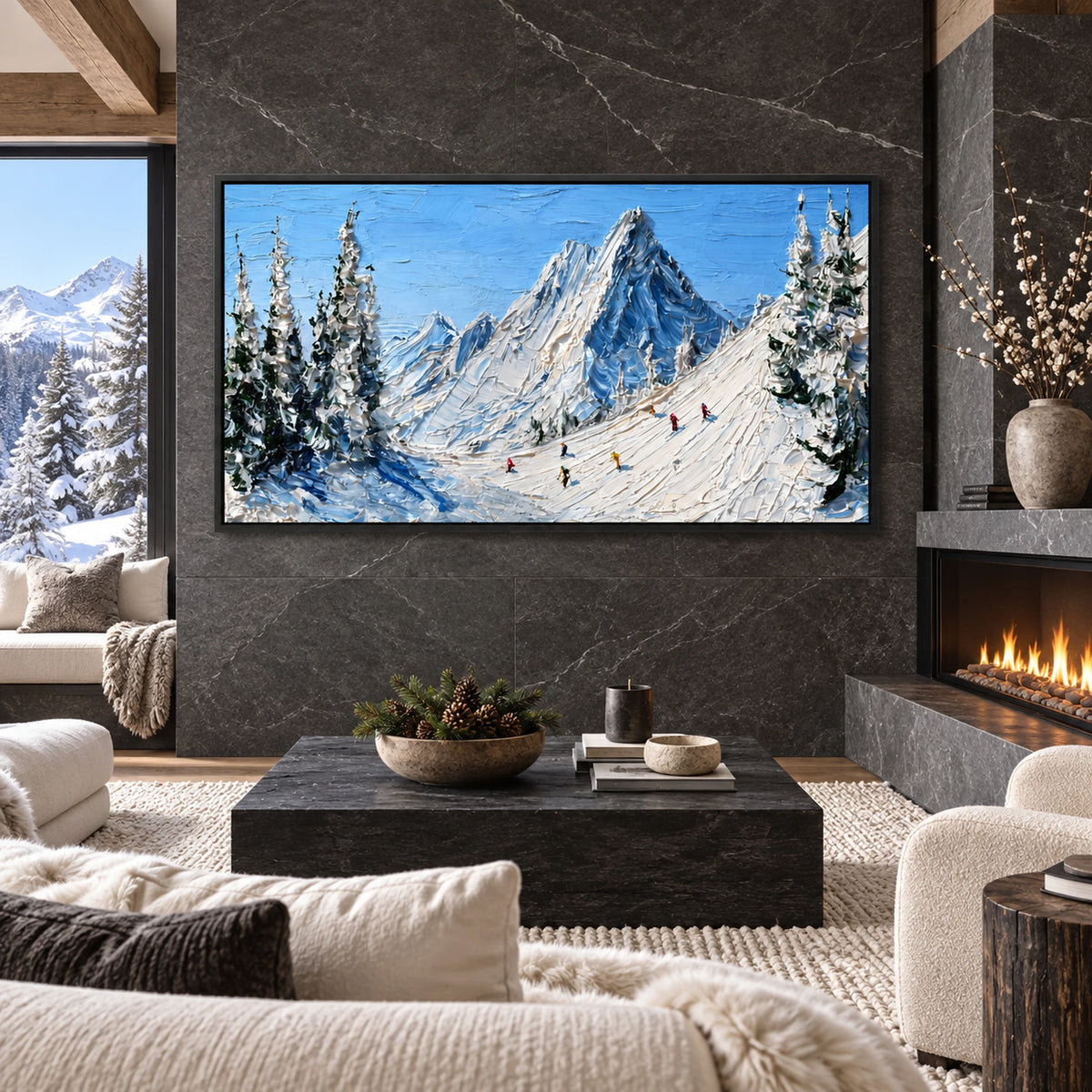 Blue Mountain Ski Trail Oil Painting – SK#0936