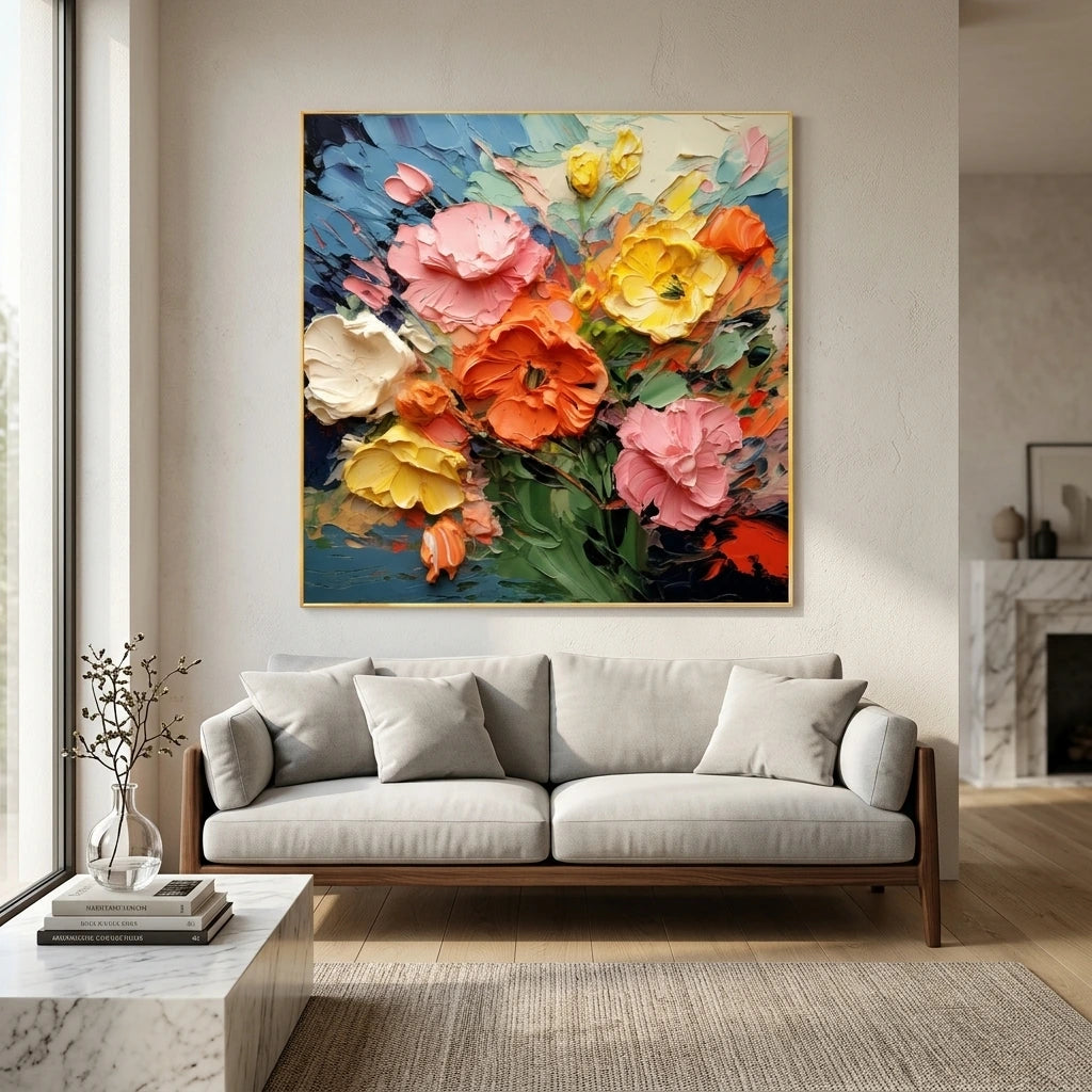 Bright Floral Canvas Art AA