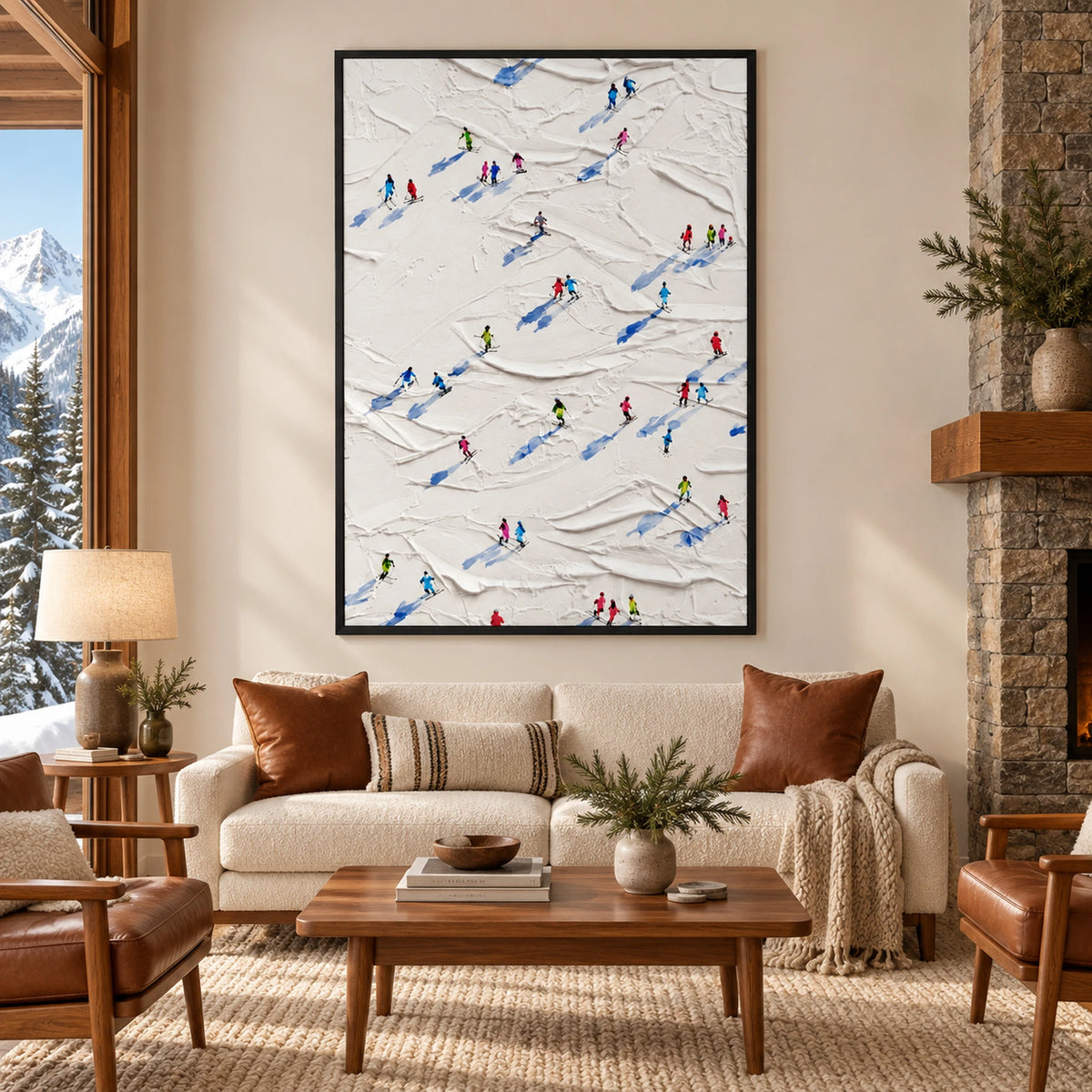 Busy Ski Trails Oil Painting – SK#0913