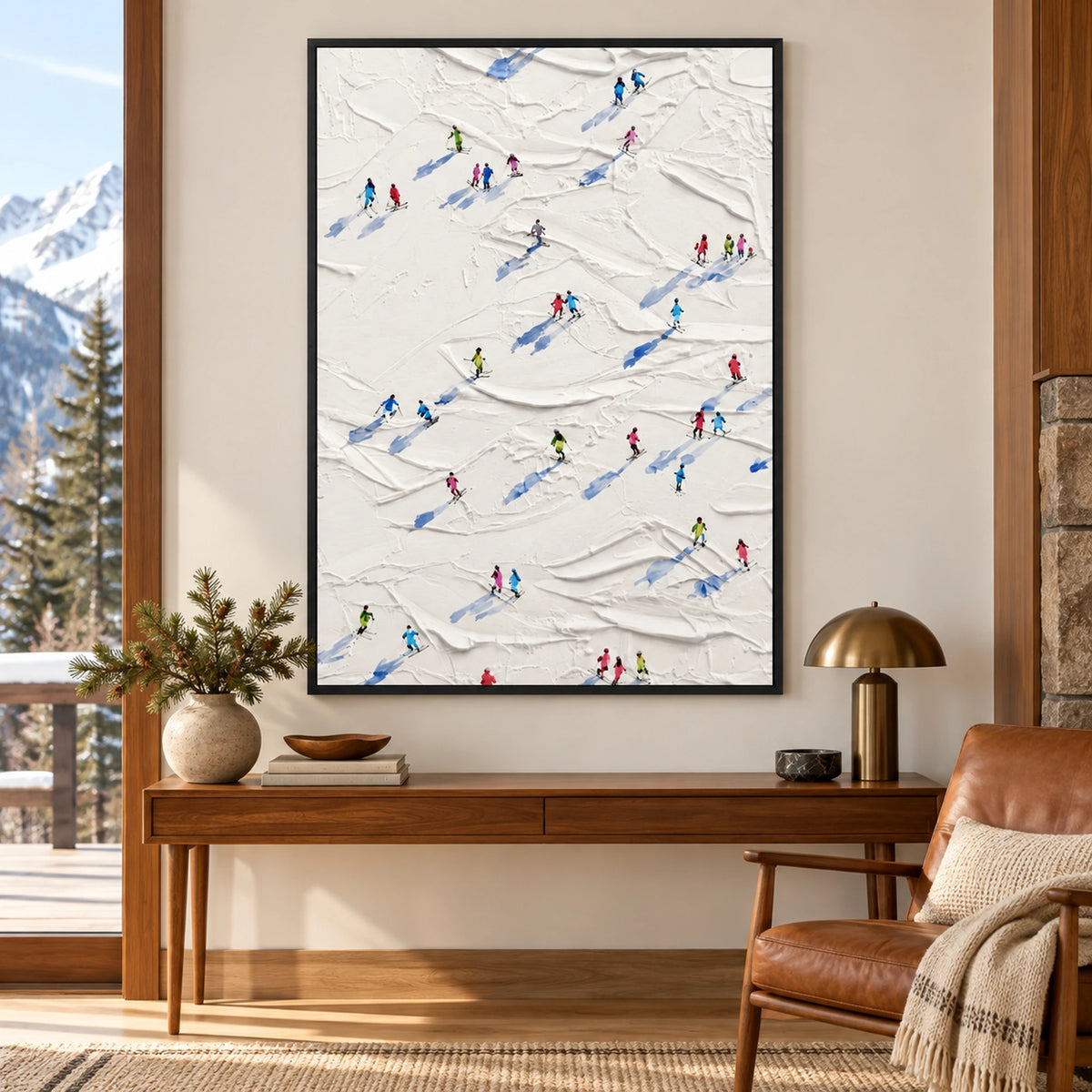Busy Ski Trails Oil Painting – SK#0913
