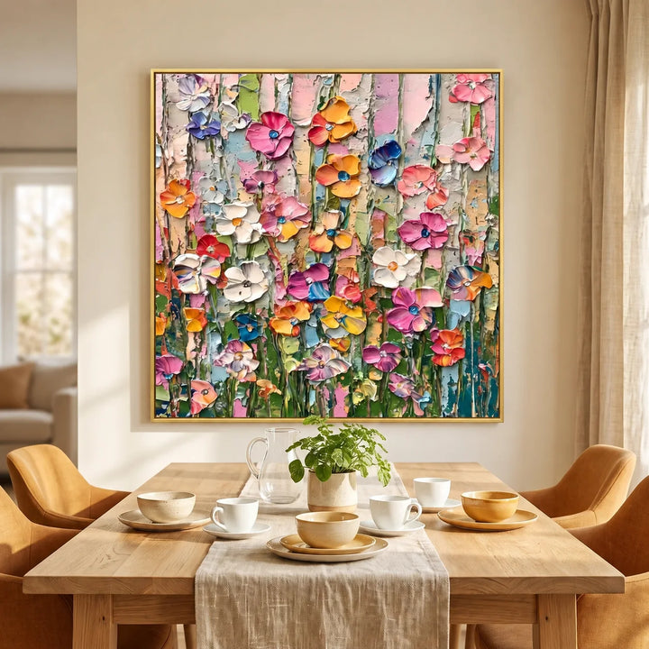 Toile florale texturée en impasto Candy Bloom TA
