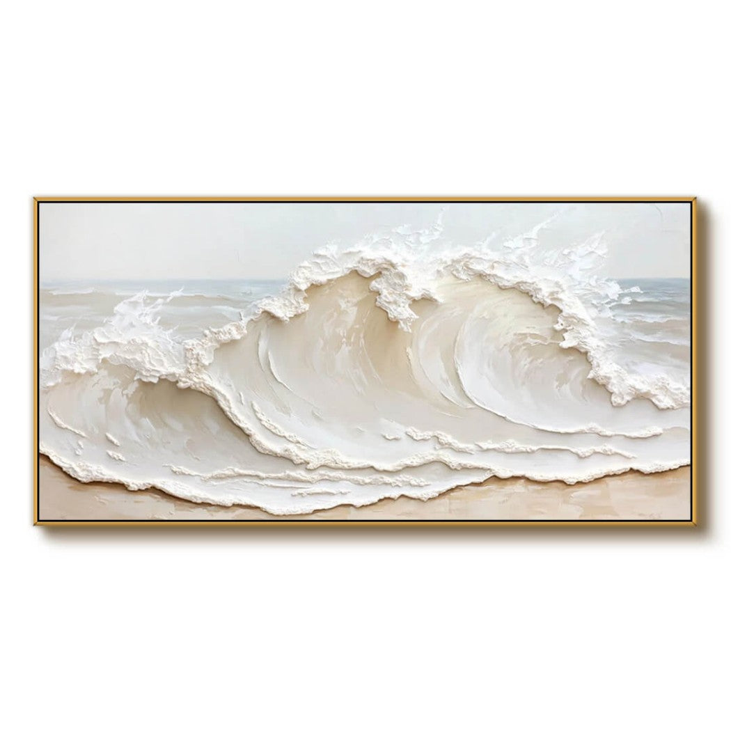 Chalk Breaker – Textured Wave Hand-Painted Oil Painting