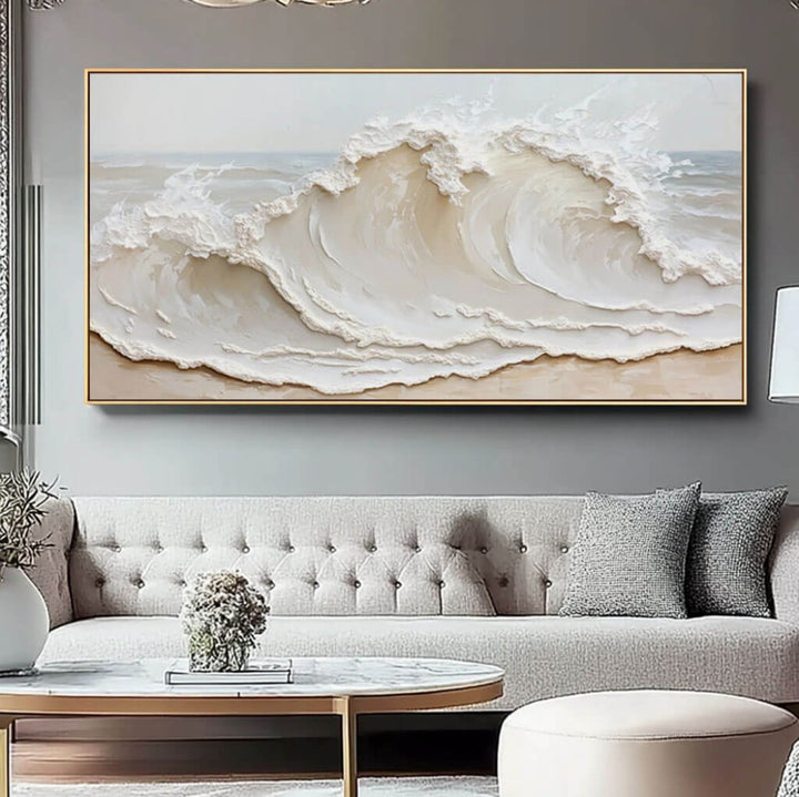 Chalk Breaker – Textured Wave Hand-Painted Oil Painting