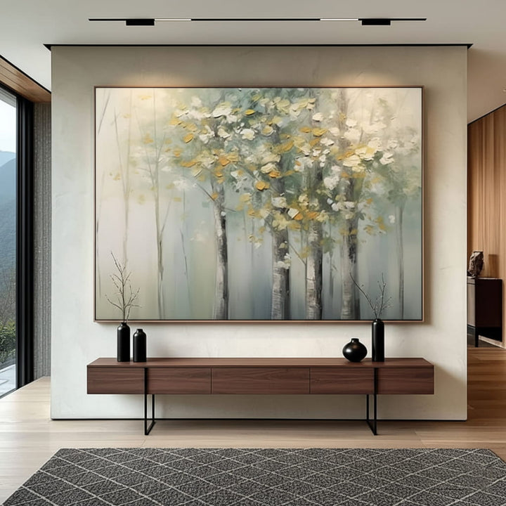 Chiffon Canopy – Misty Forest Hand-Painted Oil Painting